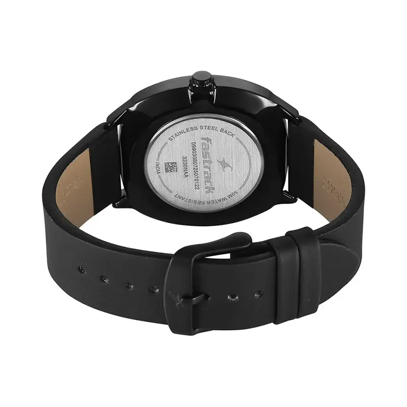 Fastrack Tik Tok 5.0 Multi-function Leather Men's Watch- 3330NL01